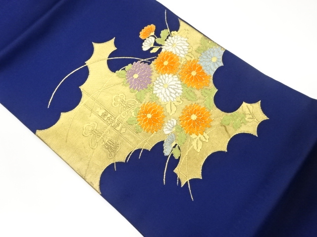 菊模様織出し名古屋帯